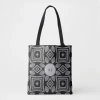 Monochrome Square pattern Tote Bag