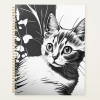 Cute black and white cat planner