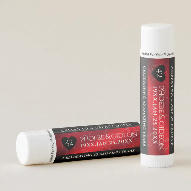 Elegant 42nd Jasper Wedding Anniversary Lip Balm