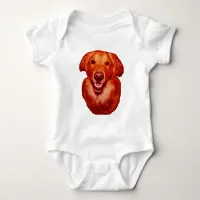 Red Golden Retriever Front Profile Baby Bodysuit