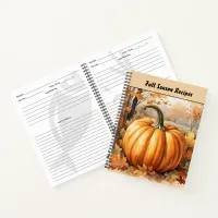 Autumn Fall Season Pumpkin Theme Recipe Book