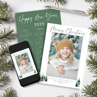 2025 Cute Minimalist Sage Christmas Photo Calendar Holiday Card