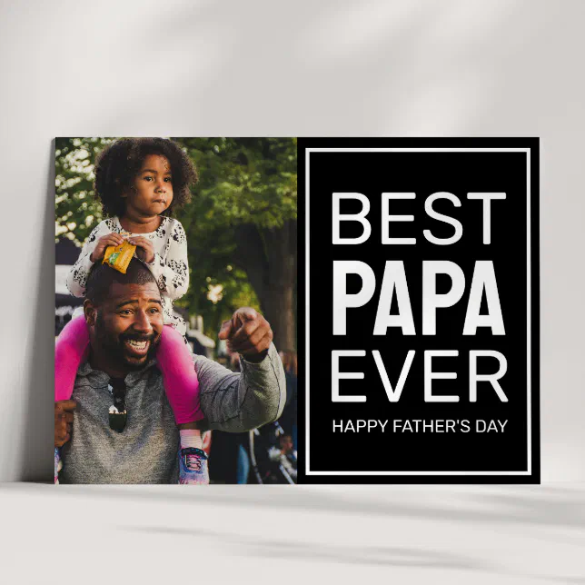 Best papa Ever Custom Father's Day Photo Collage Card