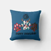 Happy Pawliday - Christmas Holiday Throw Pillow