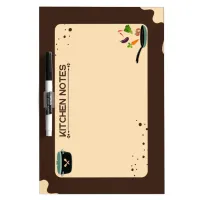 Brown Beige Kitchen Notes Cartoon Drawings Dry Erase Board