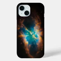 Aqua Green Celestial Splendid Nebula Photo iPhone 15 Case