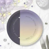 Mood Gradient Wedding Indigo Sunset ID741 Paper Plates