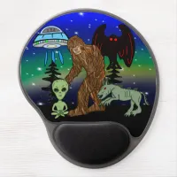 Cryptids, Bigfoot, Sasquatch, Mothman, Alien, UFO  Gel Mouse Pad