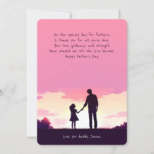 Father & daughter under the sky | Father's Day Holiday Card