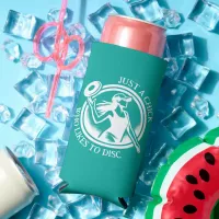 Personalized female Disc Golf  Seltzer Can Cooler