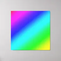 Diagonal Rainbow Gradient Blue to Green Canvas Print