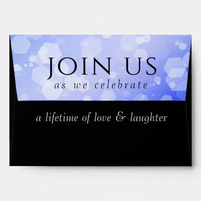 Elegant 65th Blue Sapphire Wedding Anniversary Envelope