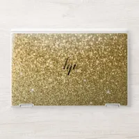 Faux Sparkling Bokeh Yellow Gold Glitter HP Laptop Skin