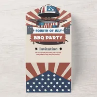 Star-Spangled 4th of July BBQ Tri-Fold Invitation