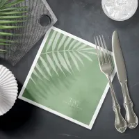 Lush Palm Leaf Wedding Moss Green V3 ID956 Paper Dinner Napkins