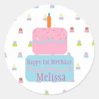 Happy 1st Birthday Personalized Stickers