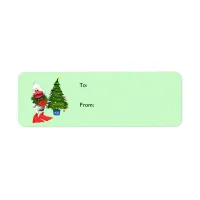 Cute White Christmas Duck Gift Labels