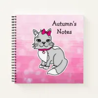 Gray and White Spotted Personalized  Notebook