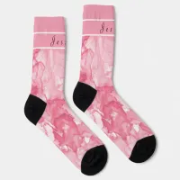 Soft Pink & White Alcohol Ink All-Over-Print Socks