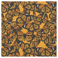 Pretty Orange Monarch Butterflies Patterned Fabric