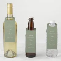 Sage Green Wedding Welcome Bottle Hanger Tags