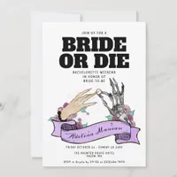 Gothic Bride or Die Til Death Bachelorette Weekend Invitation