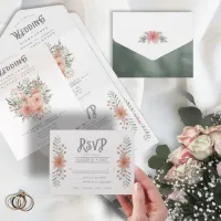 Watercolor Bouquet Wedding Blush ID654 All In One  All In One Invitation