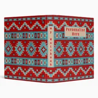 Southwest Mesas Turquoise & Red 3 Ring Binder