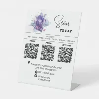 *~* Crystals Tabletop QR 3 PAYMENT Table Tent Pedestal Sign