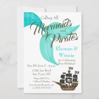 Mermaids and Pirates Birthday Invitation