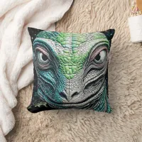 Reptilian Lizard Man Alien Extraterrestrial Being Throw Pillow