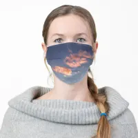 Bright Clouds Blue Ombre Sky Sunset Adult Cloth Face Mask