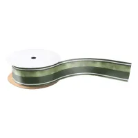 Christmas Stripe Pattern Green/White ID862 Satin Ribbon