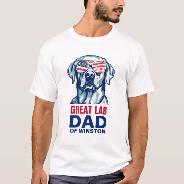 Great Labrador Dad 4th of July American Flag T-Shirt