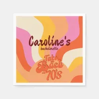 Bach to the 70s Retro Groovy Sunset Bachelorette Napkins