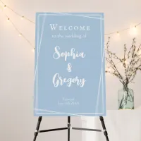 Stylish Pastel Blue Elegant Wedding Welcome Sign