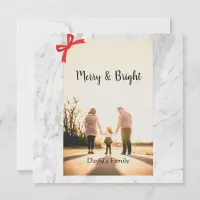 Merry and Bright Trendy christmas minimal clean Holiday Card