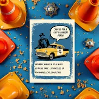 Vintage Cops and Robbers Themed Party Invitation