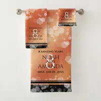 Elegant 8th Bronze Wedding Anniversary Bath Towel Set