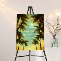 Welcome to Our Wedding | Palm Trees and Sunset Foam Board