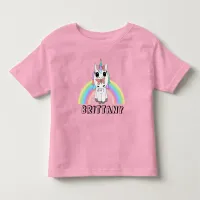 Personalized Rainbow Unicorn and Butterfly Toddler T-shirt