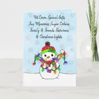 Personalized Merry Christmas  Snowman Card