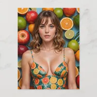 Citrus Swimsuit Woman Postcard