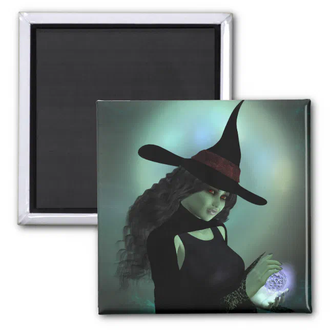 Wicked Witch Casting a Spell Magnet