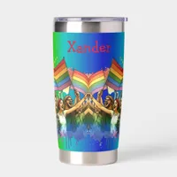 Pride | LGBTQIA + People and Flags Personalized Insulated Tumbler