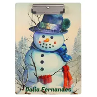 Watercolor Snowman Custom Clipboard