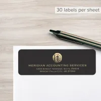 Return Address Labels Gray Gold Seal Logo