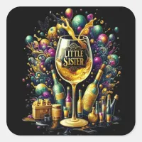 Little Sister It's Fiesta Time Square Sticker