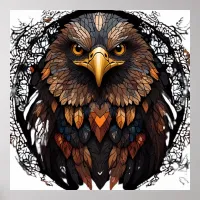 Mosaic Eagle Portrait  Poster