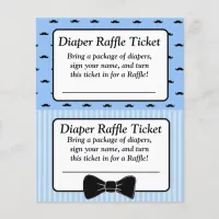 Diaper Raffle Baby Shower Game, Mustache Bowtie Flyer